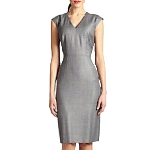 NWT BOSS HUGO‎ BOSS Dalana Diamond Sheath Dress V neck Made in Croatia 🇭🇷 Sz 4 - Picture 2 of 15